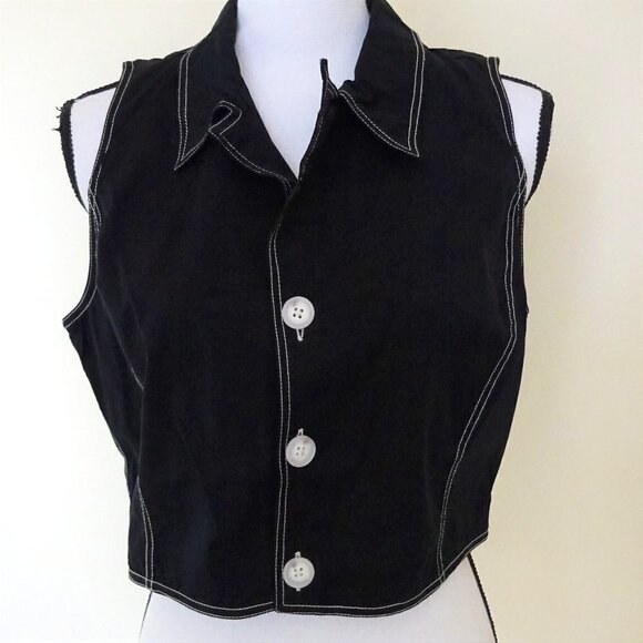 Polo Ralph Lauren Tops - Polo Ralph Lauren Vest Top Women's Size 12 Black Cotton Topstitched Sleeveless